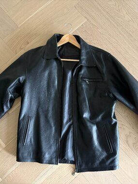 Oversized 90’s Leather Jacket (Real), Women's Medium